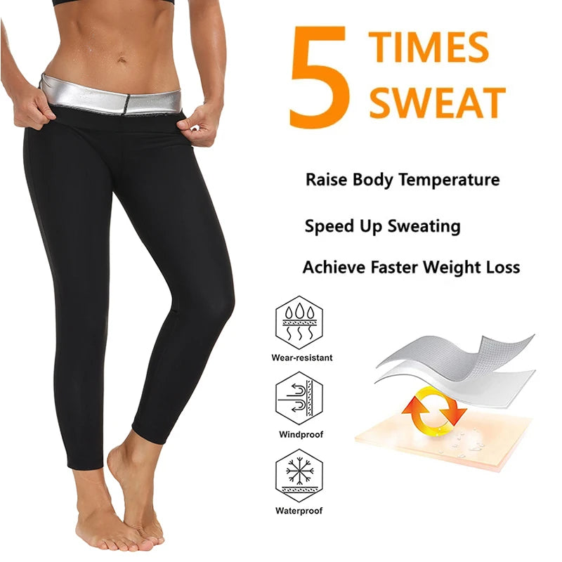 Women Thermal Leggings Workout Sauna Pants Body Shaper Sweat Shapewear Weight Loss Slimming Leggins Waist Trainer Thigh Trimmer