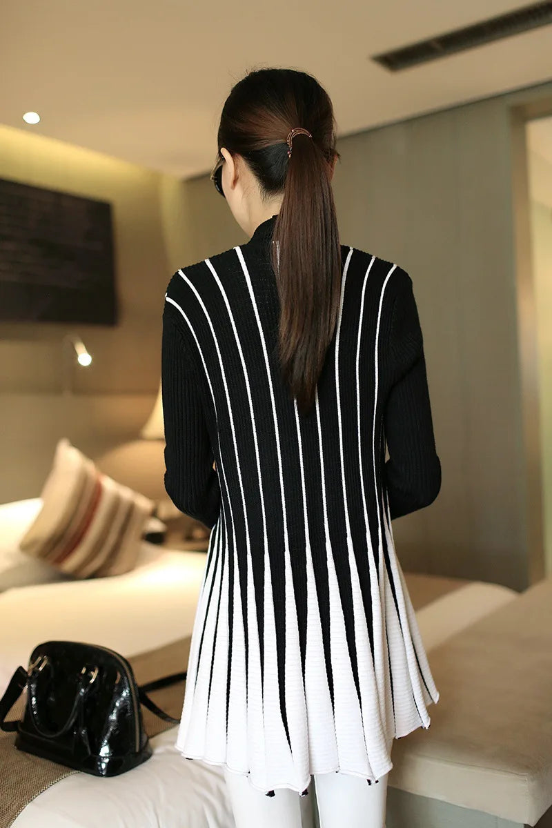 Open knit cardigans for womens sweaters cardigan lLightweight autumn winter 2024 poncho Stripes Long Sleeve Women's sueter mujer