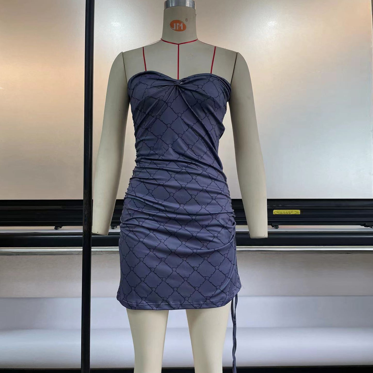 Women's Side Pleating Irregular Tube Top Dress