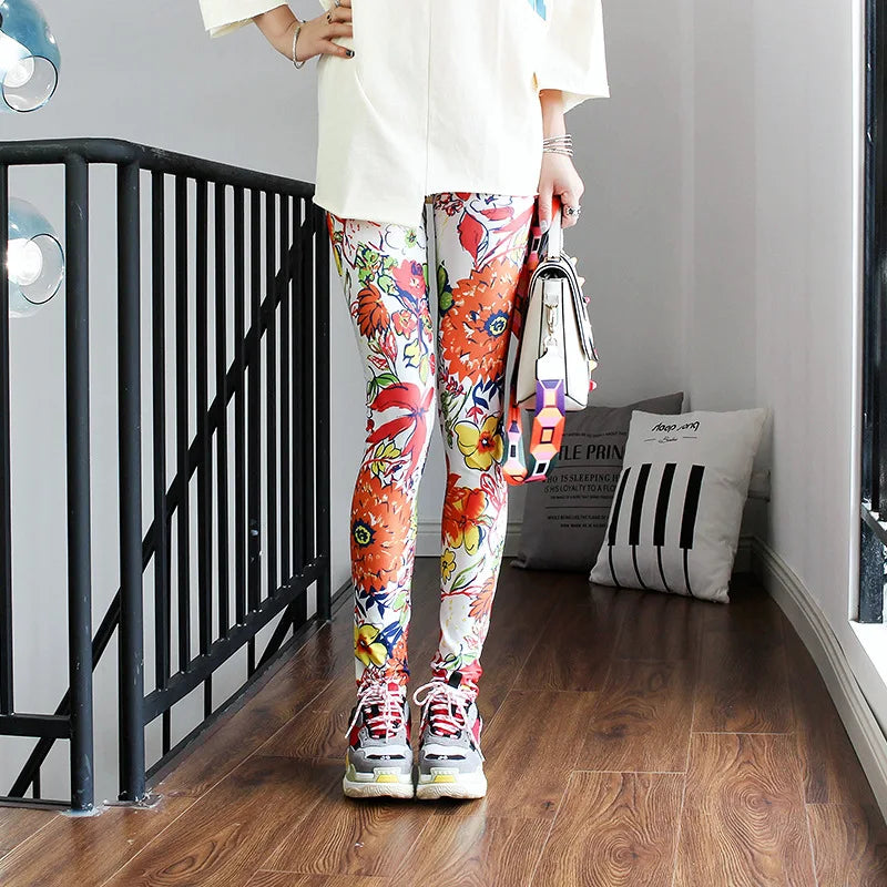 DOIAESKV Spring Autumn Fashion Leggings Sexy Casual Colorful Leg Warmer Fit Most Sizes Leggins Pants Trousers Women's Leggings