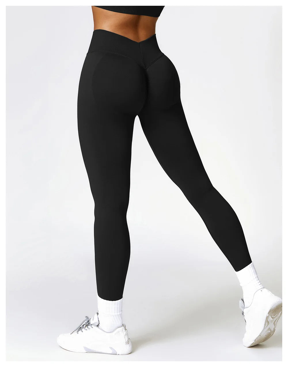 Women Athletic V Back Leggings Gym Outfit Fitness leggins Outdoor Yoga Pants Butt Lifting Sports Tights Nylon