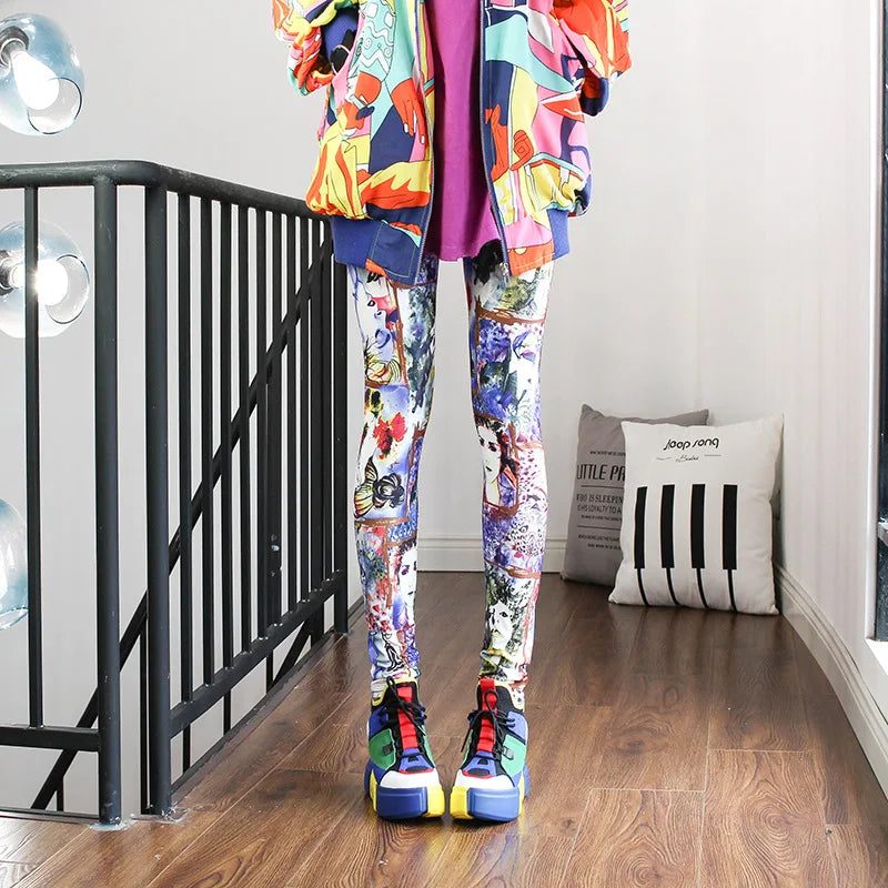 DOIAESKV Spring Autumn Fashion Leggings Sexy Casual Colorful Leg Warmer Fit Most Sizes Leggins Pants Trousers Women's Leggings