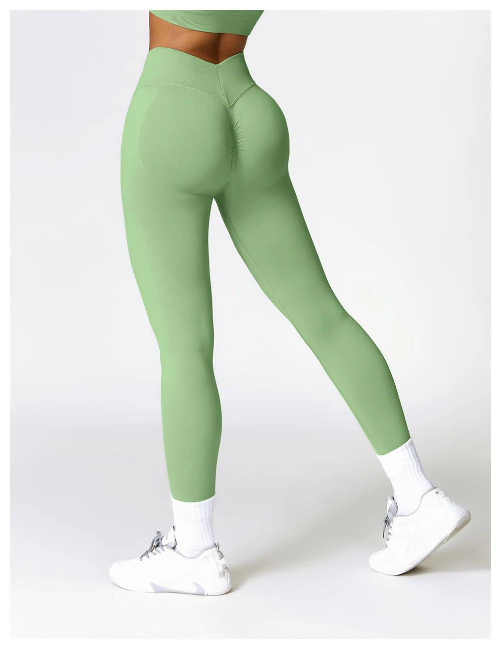 Women Athletic V Back Leggings Gym Outfit Fitness leggins Outdoor Yoga Pants Butt Lifting Sports Tights Nylon