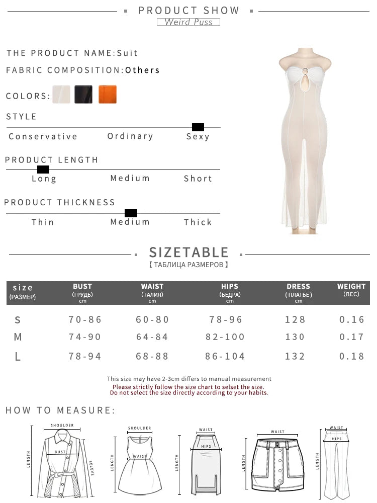 Weird Puss Mesh Patchwork Women Dress See Through Hollow Strapless Elastic Slim Fit Sexy Coquette Vacation Seaside Party Bodycon