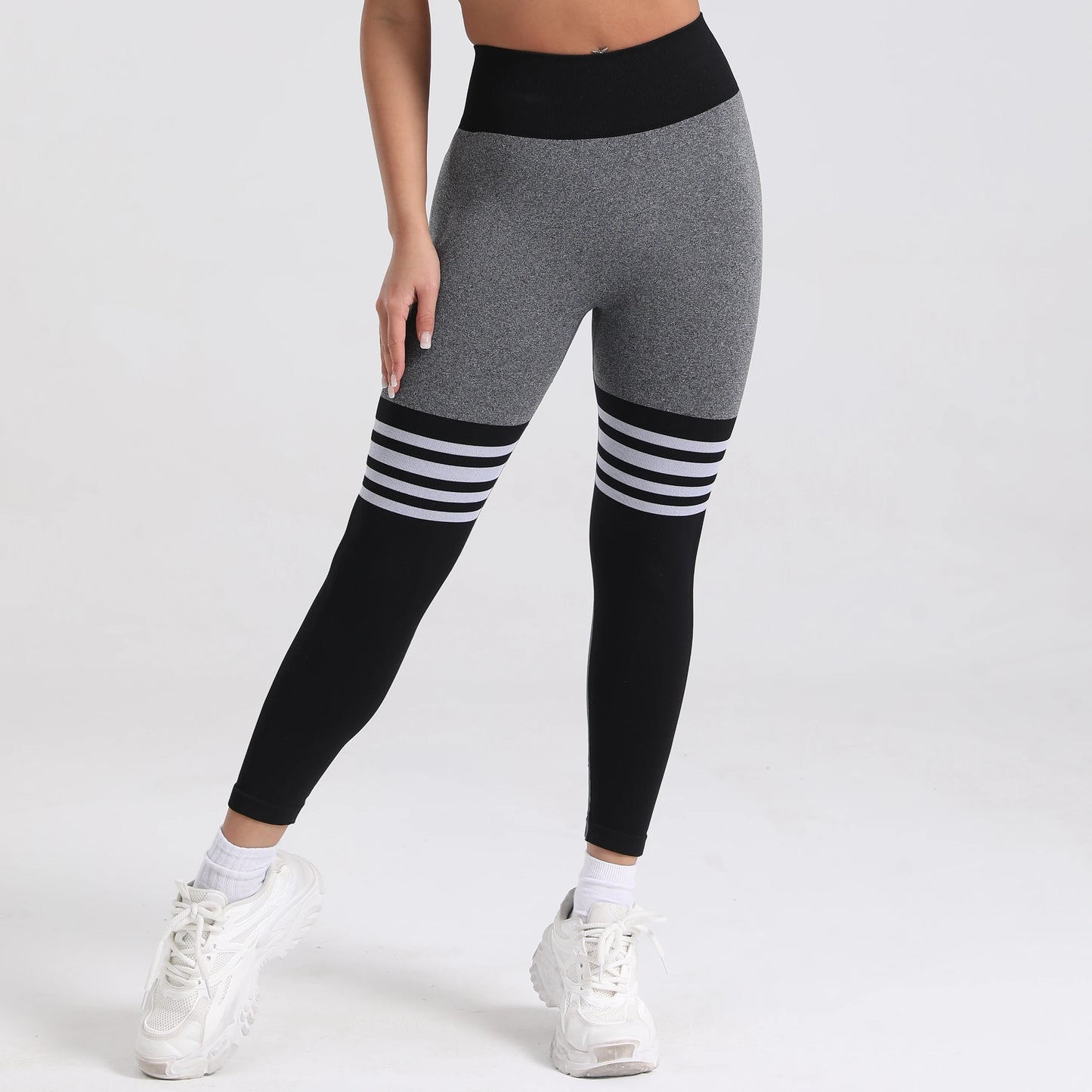 Women V Back Line Leggings Gym Fitness Athletic Workout Elastic Leggins Butt Lifting Yoga Pants Sports Training Tights S-XL