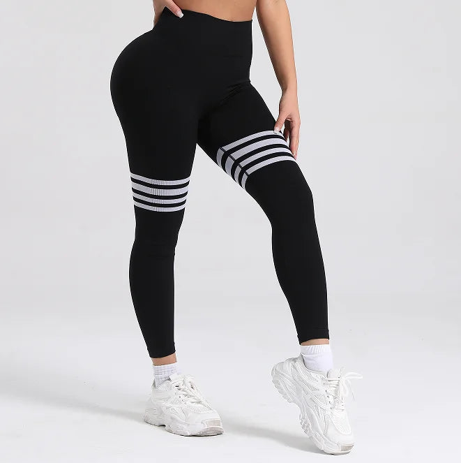 Women V Back Line Leggings Gym Fitness Athletic Workout Elastic Leggins Butt Lifting Yoga Pants Sports Training Tights S-XL