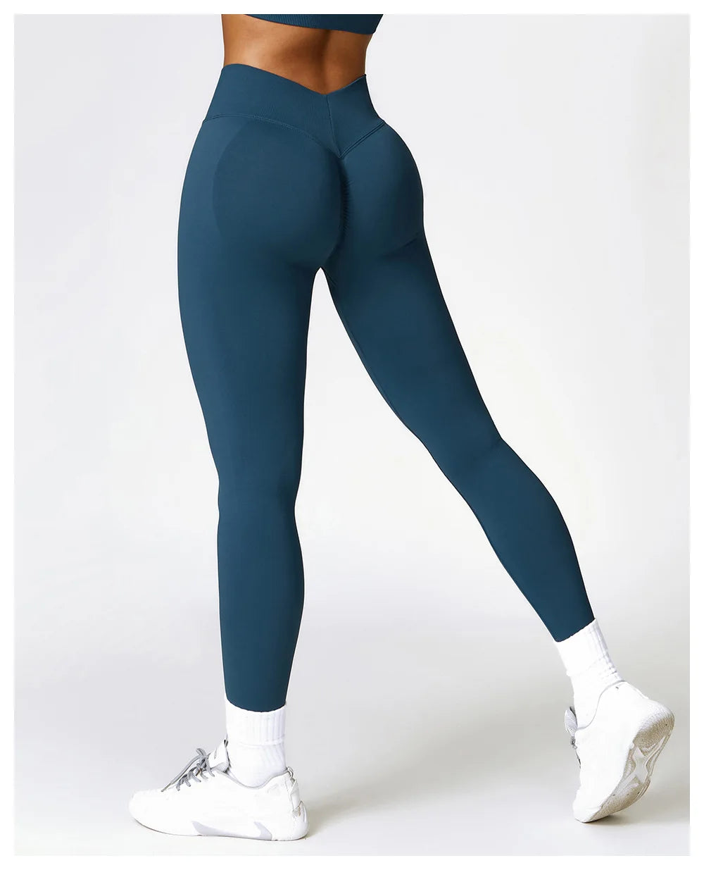 Women Athletic V Back Leggings Gym Outfit Fitness leggins Outdoor Yoga Pants Butt Lifting Sports Tights Nylon