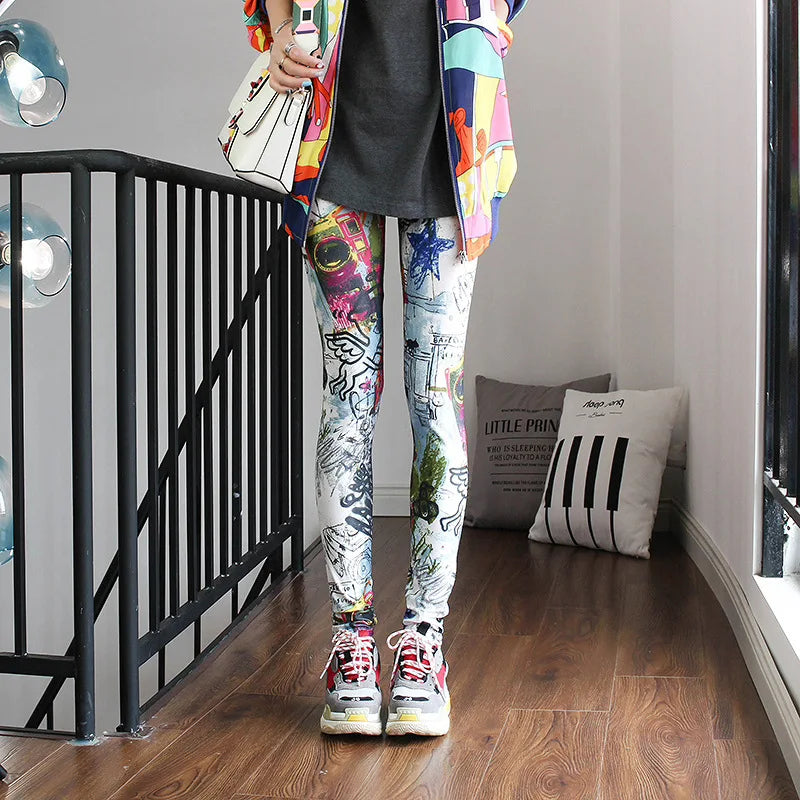 DOIAESKV Spring Autumn Fashion Leggings Sexy Casual Colorful Leg Warmer Fit Most Sizes Leggins Pants Trousers Women's Leggings