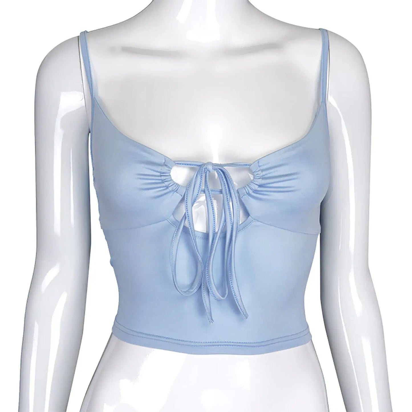 2024 Sexy Women Crop Tops Ladies Vest Casual Camisole Women's Tube Low Cut Elastic Tight Sexy Back Lace Up Top Suspender Vest