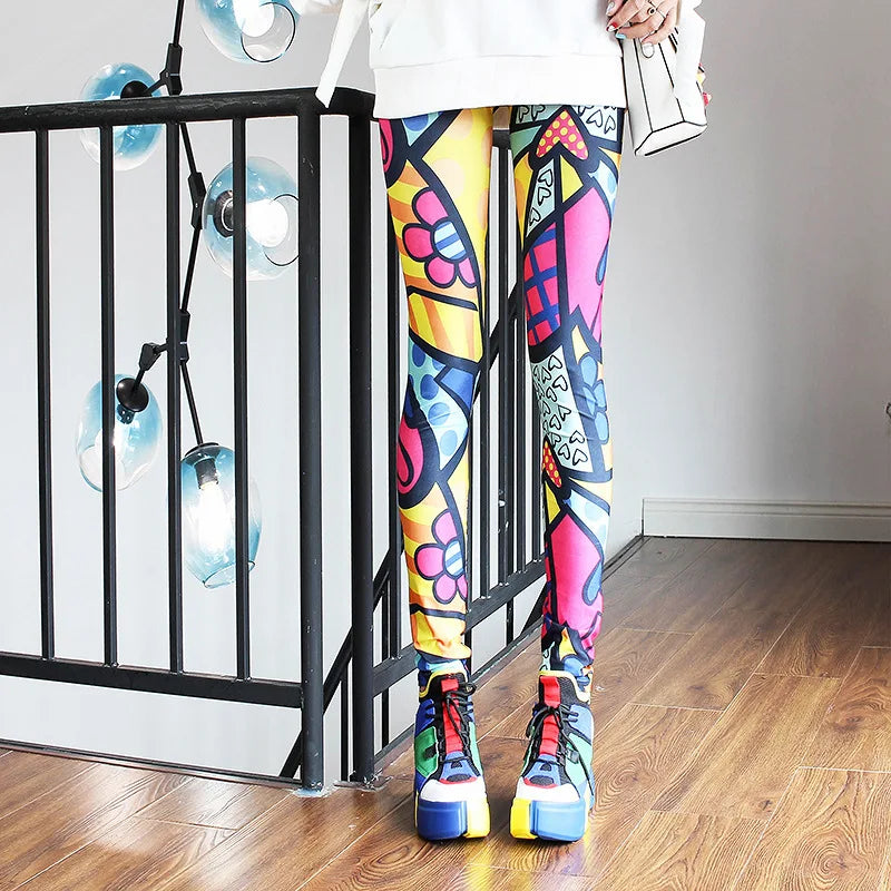 DOIAESKV Spring Autumn Fashion Leggings Sexy Casual Colorful Leg Warmer Fit Most Sizes Leggins Pants Trousers Women's Leggings