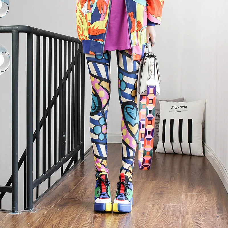 DOIAESKV Spring Autumn Fashion Leggings Sexy Casual Colorful Leg Warmer Fit Most Sizes Leggins Pants Trousers Women's Leggings