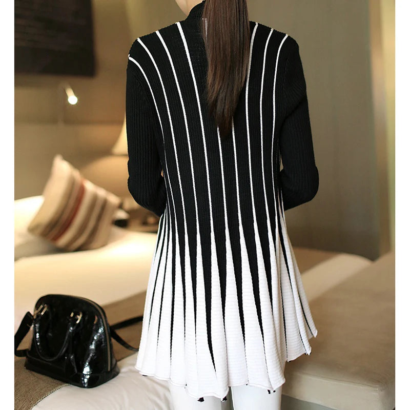 Open knit cardigans for womens sweaters cardigan lLightweight autumn winter 2024 poncho Stripes Long Sleeve Women's sueter mujer