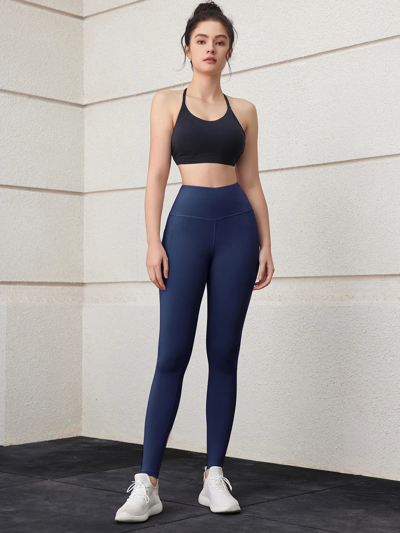 Pockets Gym Leggings Women High Waist Fitness Running Outdoors Pants Quick drying
