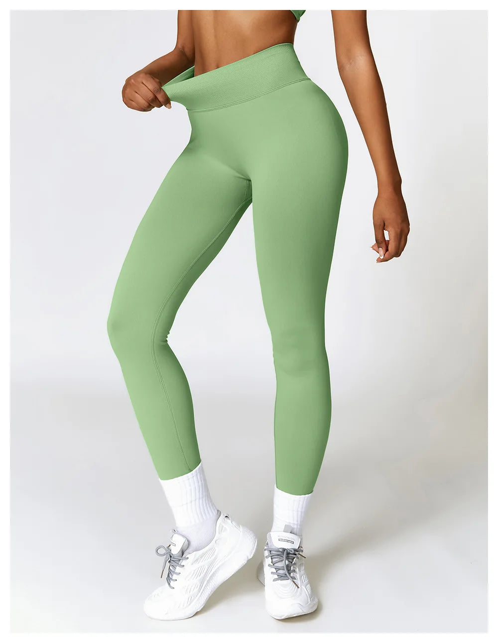 Women Athletic V Back Leggings Gym Outfit Fitness leggins Outdoor Yoga Pants Butt Lifting Sports Tights Nylon