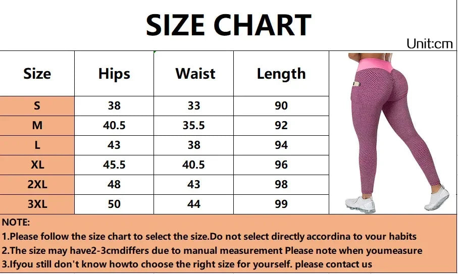 Women's Casual Fitness Trousers High Waist Pocket Leggings Scrunch Butt Workout Tights Push Up Yoga Gym Leggings S-3XL