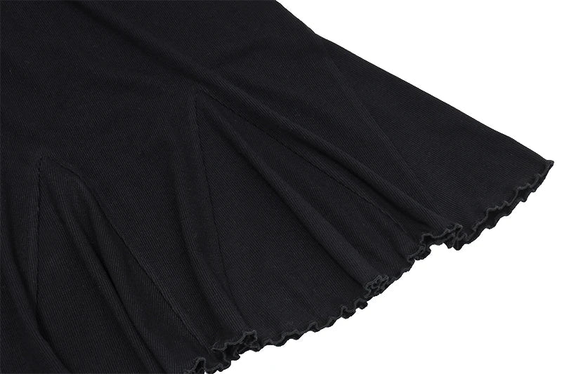 Xeemilo Sexy Low-cut Off Shoulder Dress Elegant Flare Long Sleeve Twist Knot Mini Dresses Y2K Aesthetic Agaric Edge Knit Vestido