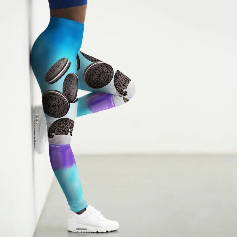 New Sports Leggings Women 3D High Waist Leggings Thin Fitness Pant Push Up Legging Sports Pants Gym Workout Tights