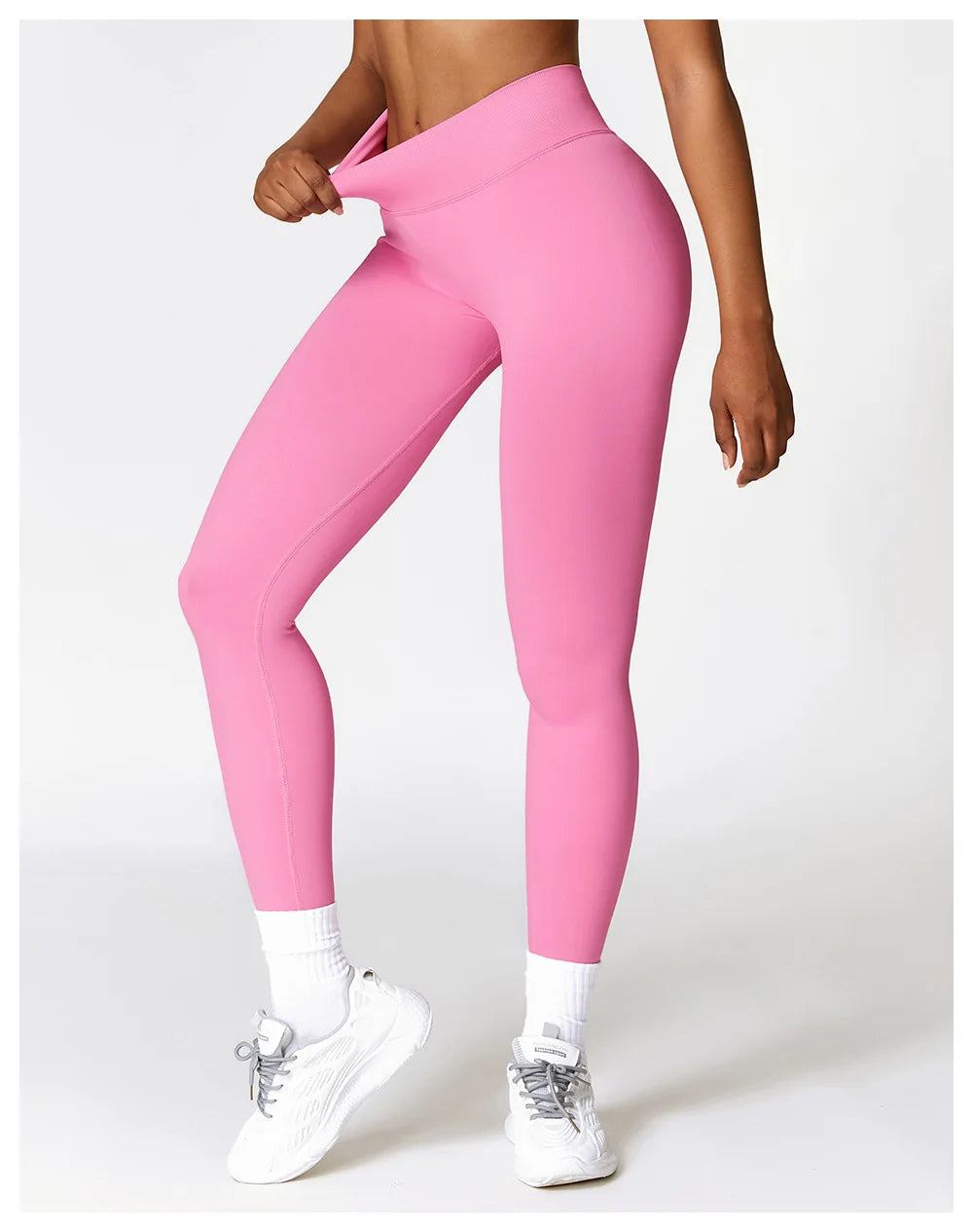 Women Athletic V Back Leggings Gym Outfit Fitness leggins Outdoor Yoga Pants Butt Lifting Sports Tights Nylon