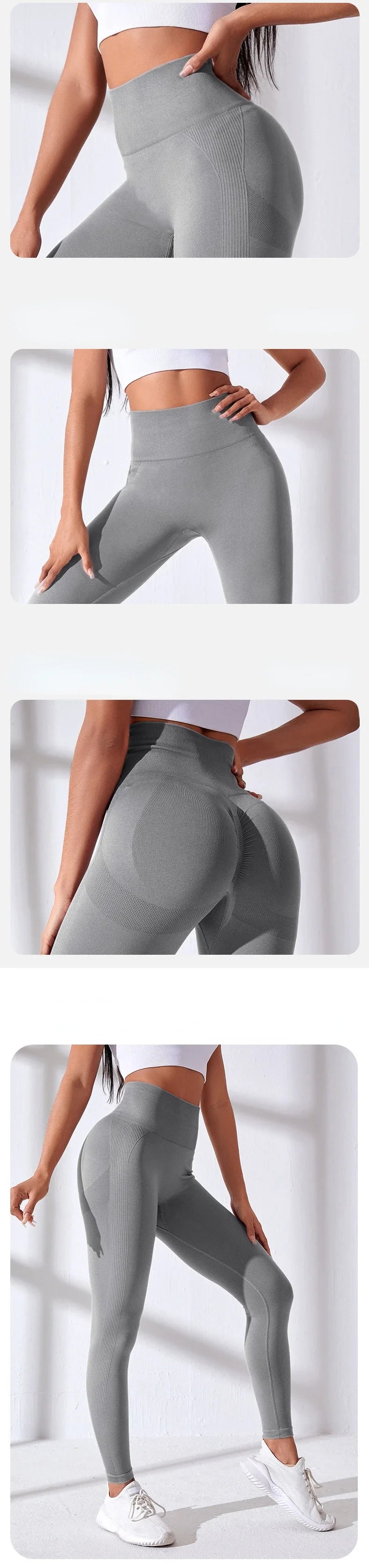High Elastic Fitness Leggings Women Seamless Leggings High Waist Butt Lift Gym Trainning Running Yoga Slim Fashion Solid Tights