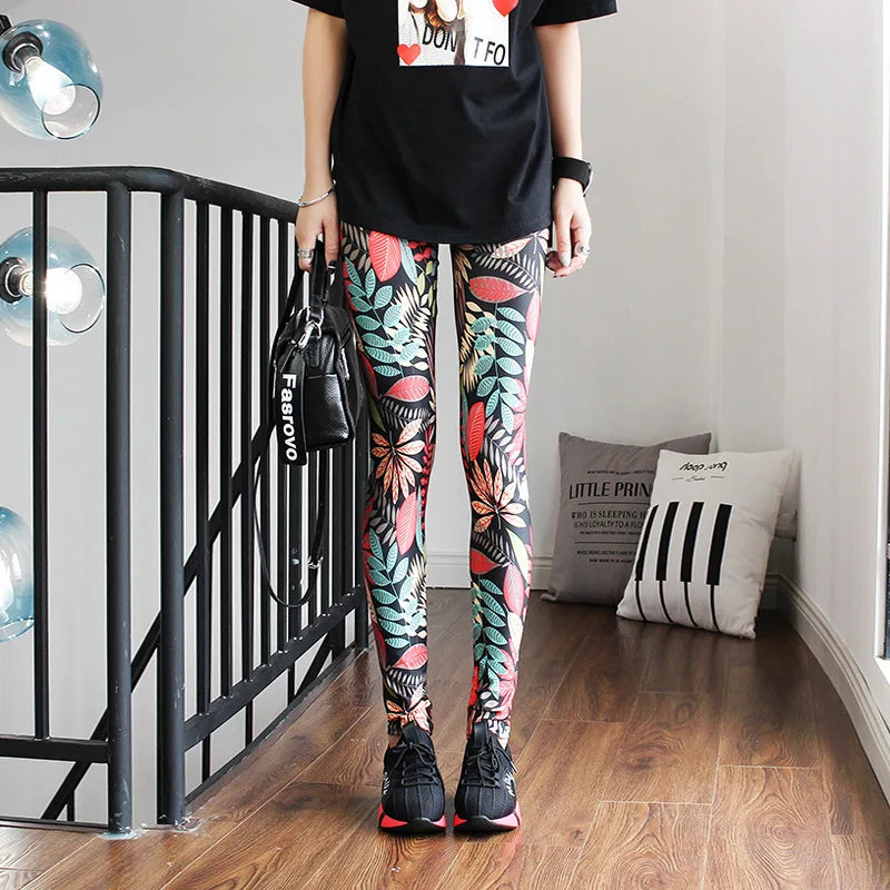 DOIAESKV Spring Autumn Fashion Leggings Sexy Casual Colorful Leg Warmer Fit Most Sizes Leggins Pants Trousers Women's Leggings