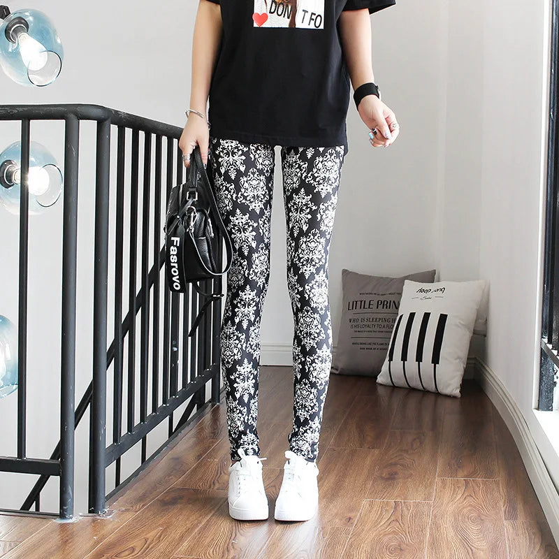 DOIAESKV Spring Autumn Fashion Leggings Sexy Casual Colorful Leg Warmer Fit Most Sizes Leggins Pants Trousers Women's Leggings