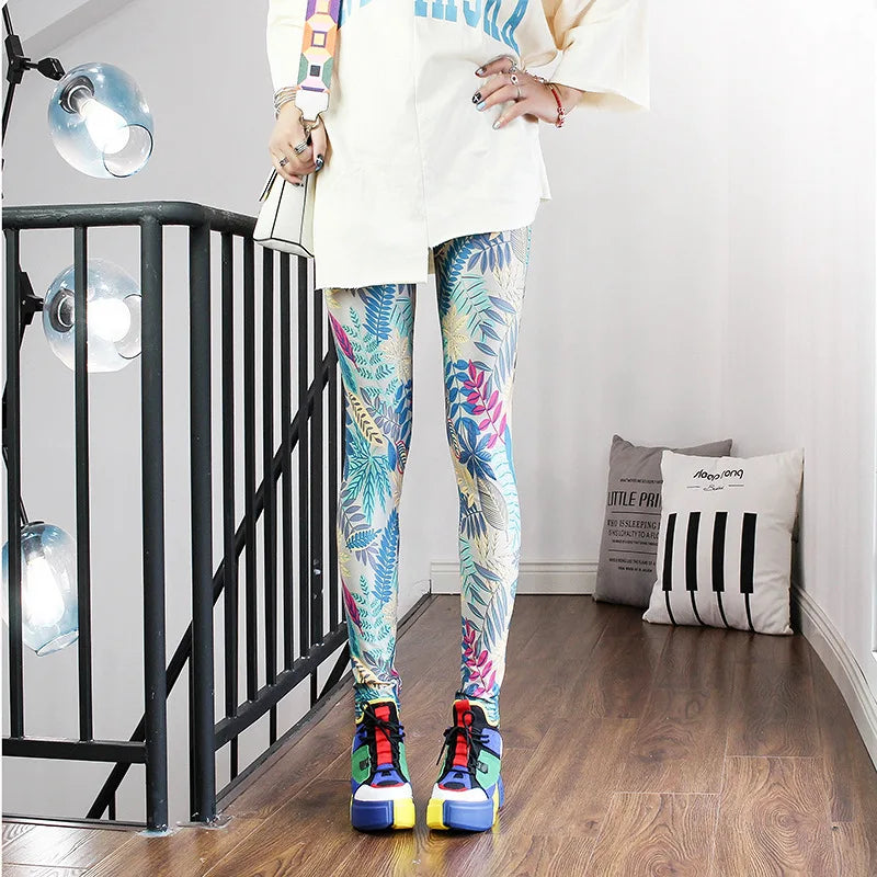 DOIAESKV Spring Autumn Fashion Leggings Sexy Casual Colorful Leg Warmer Fit Most Sizes Leggins Pants Trousers Women's Leggings