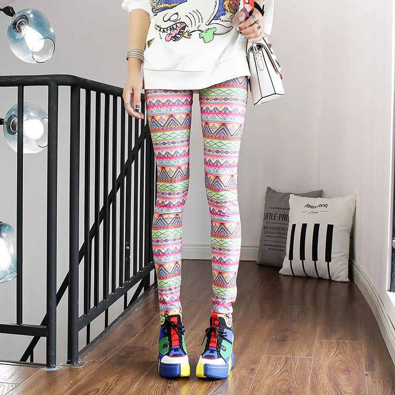 DOIAESKV Spring Autumn Fashion Leggings Sexy Casual Colorful Leg Warmer Fit Most Sizes Leggins Pants Trousers Women's Leggings