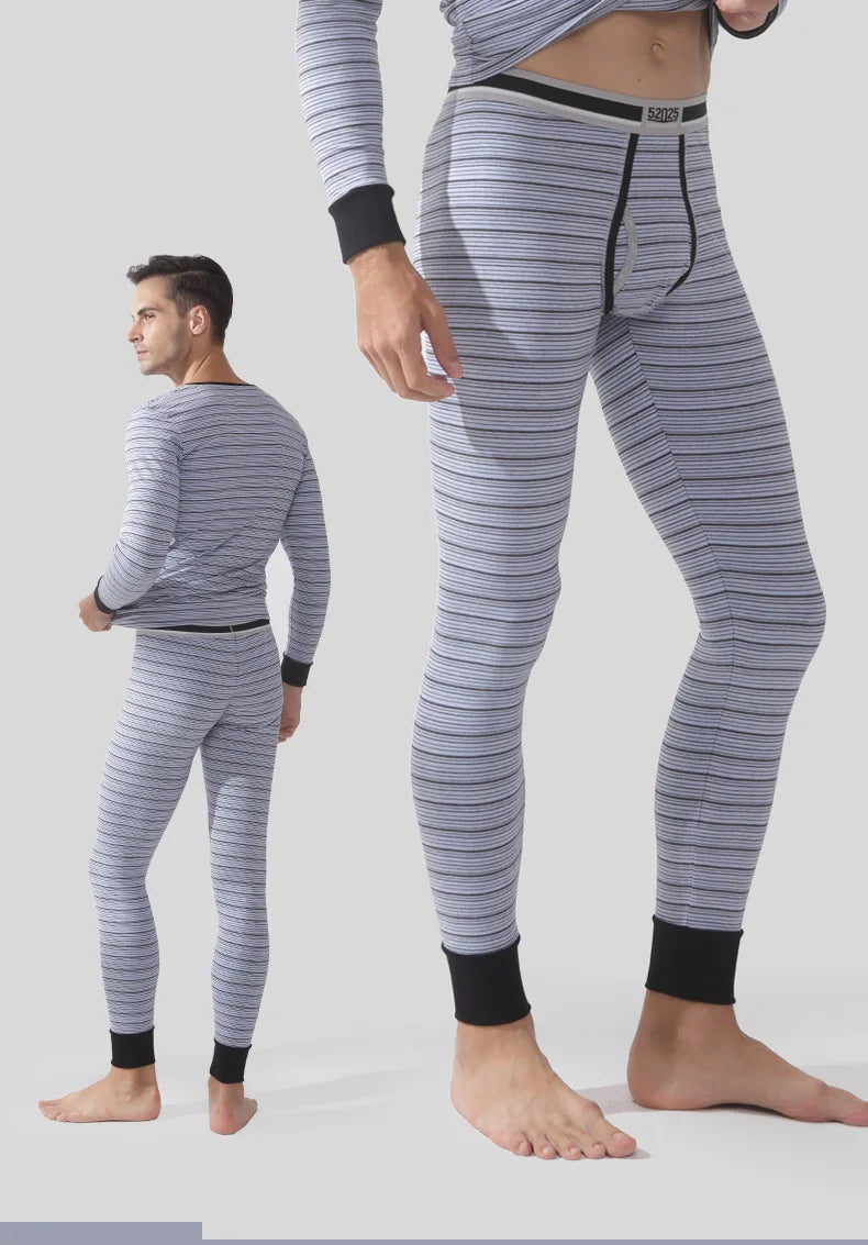 52025 Warm Thermal Leggings for Men & Women Cotton Fleece-lined Winter Thermal Pants Breathable Seamless Leggins