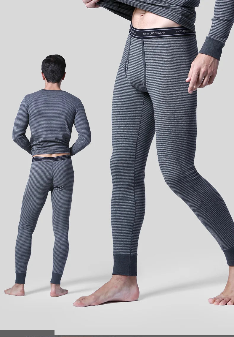 52025 Warm Thermal Leggings for Men & Women Cotton Fleece-lined Winter Thermal Pants Breathable Seamless Leggins