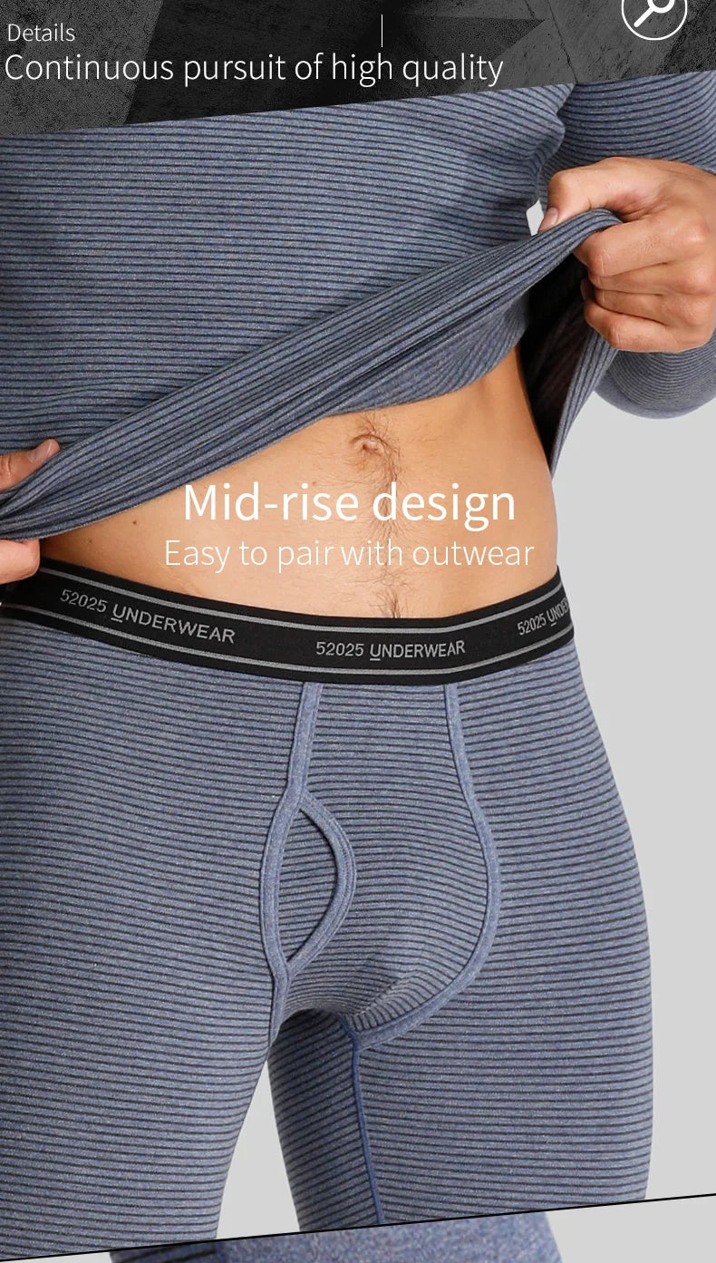 52025 Warm Thermal Leggings for Men & Women Cotton Fleece-lined Winter Thermal Pants Breathable Seamless Leggins