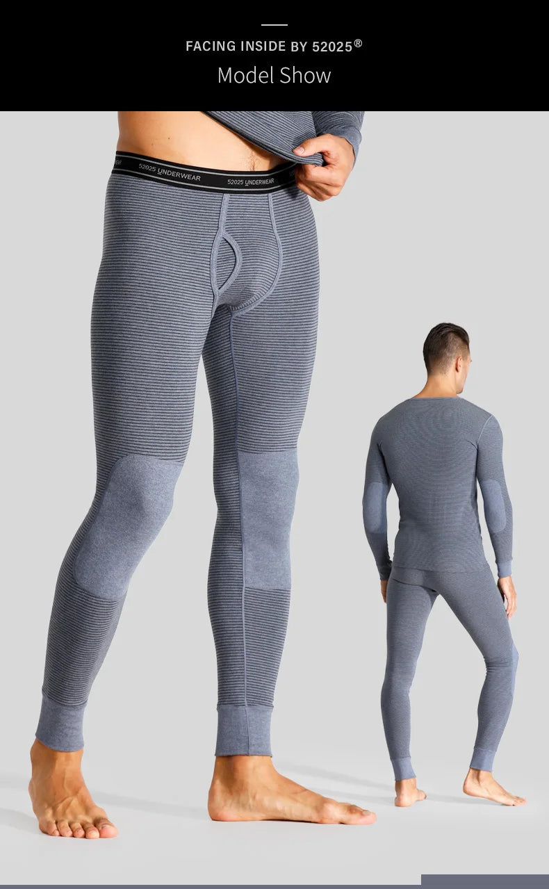 52025 Warm Thermal Leggings for Men & Women Cotton Fleece-lined Winter Thermal Pants Breathable Seamless Leggins