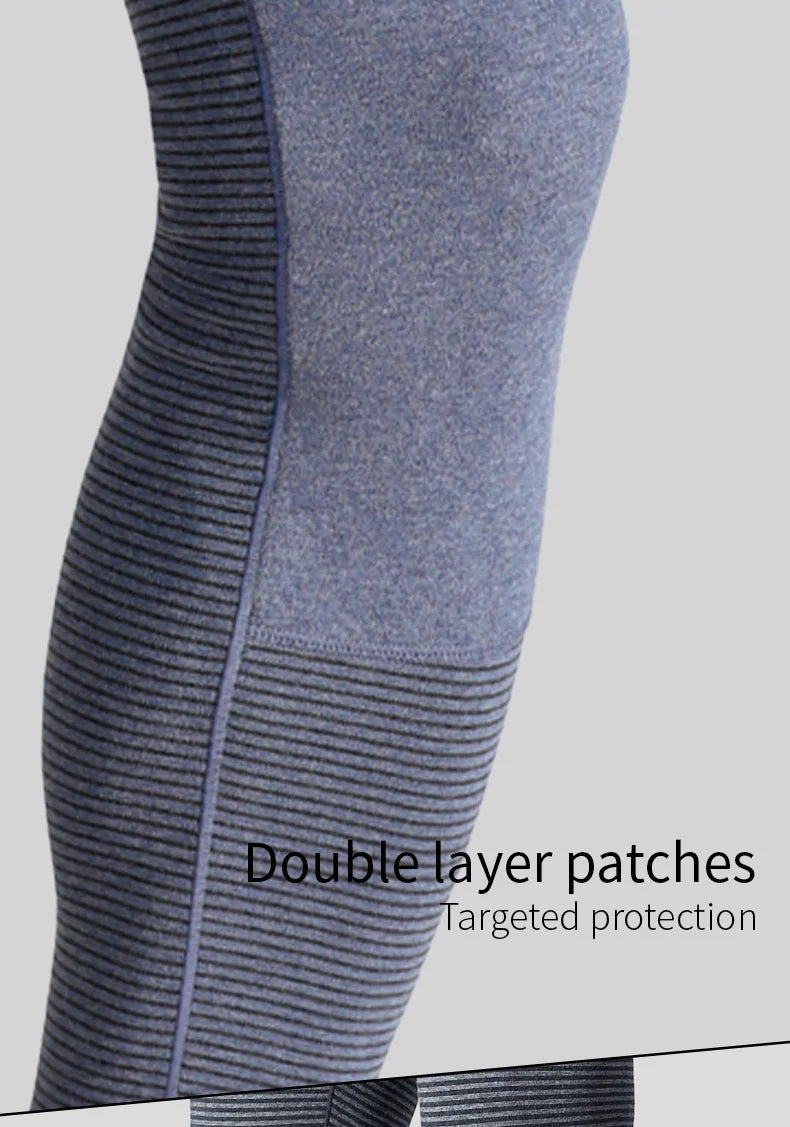 52025 Warm Thermal Leggings for Men & Women Cotton Fleece-lined Winter Thermal Pants Breathable Seamless Leggins