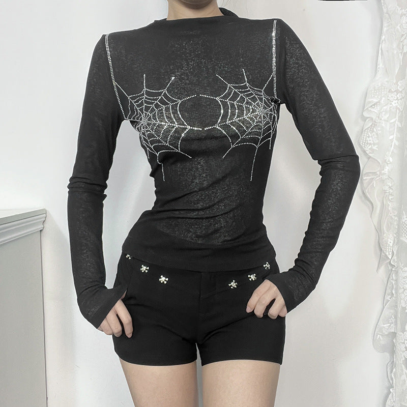 Spider Mesh Basic Top For Women
