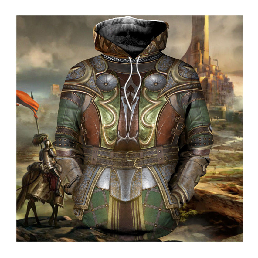 3D Printing Men's Hoodie Plus Size Casual Zip Coat