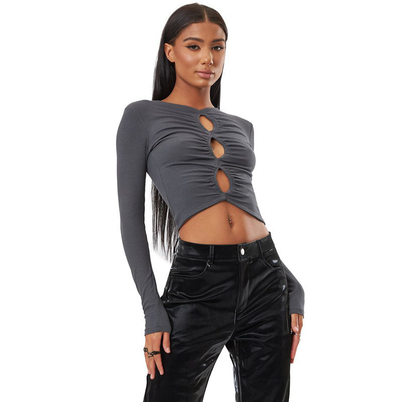 Short Skinny Long Sleeve Versatile Stretch Fit Top