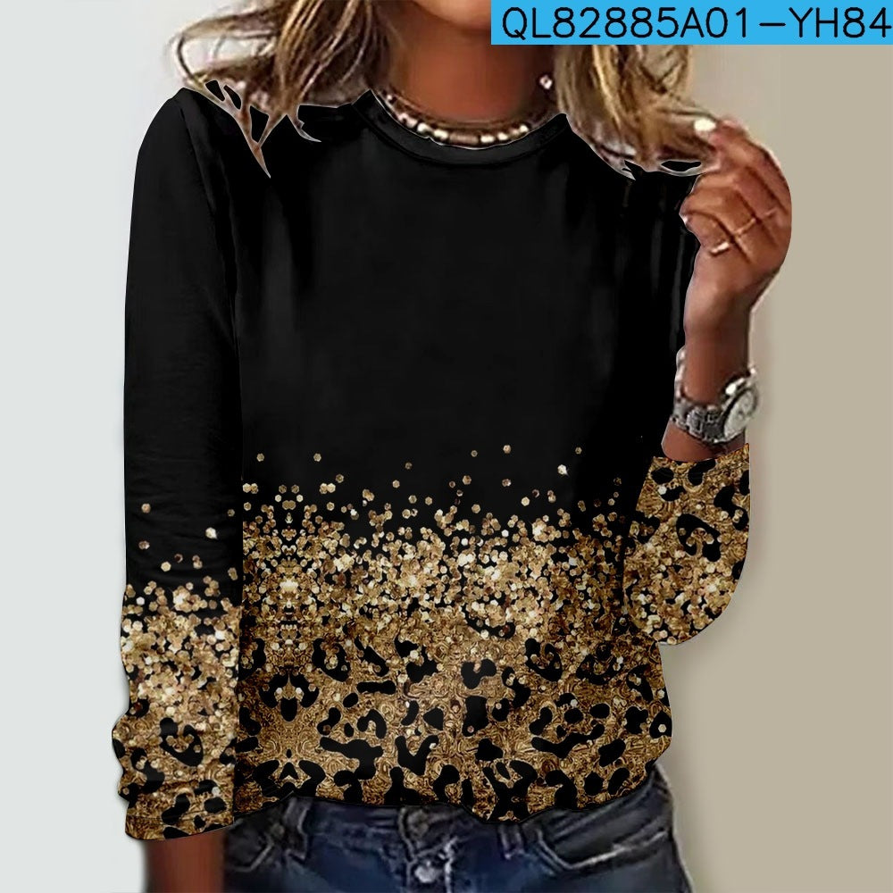 New Women's Round Neck T-shirt With Long Sleeves Hoodie