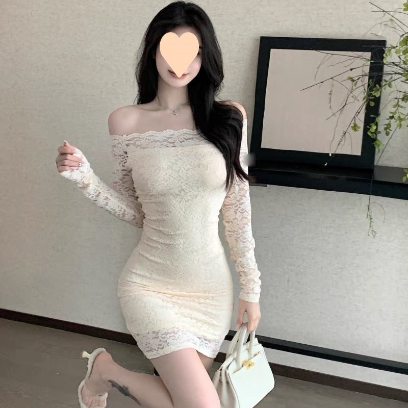Elegant Lace Slim-fit Hip Skirt For Women Dress