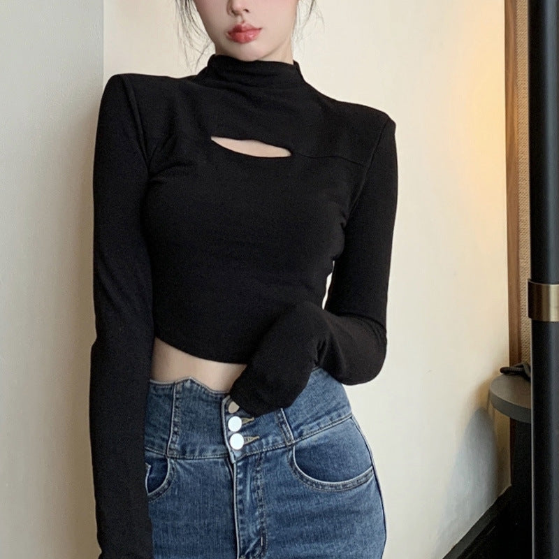 Half High Collar Women's New Slim And Thin Warm Bottoming Shirt Top