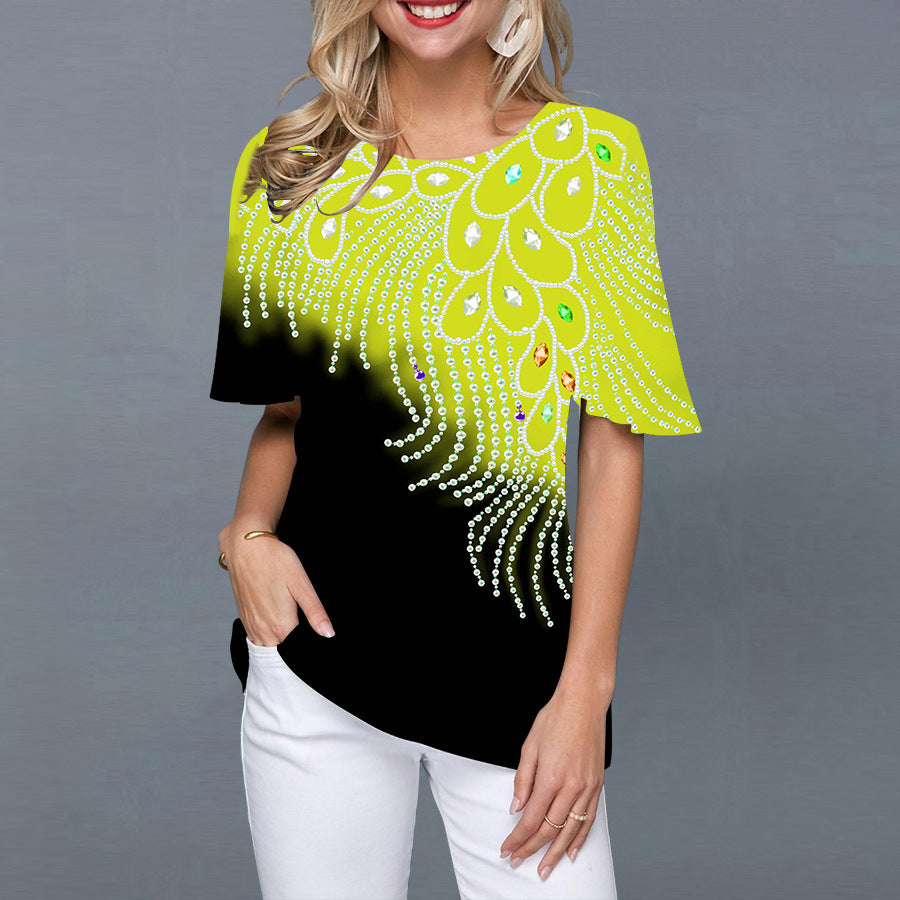 3D Digital Printing Fashion T-shirt