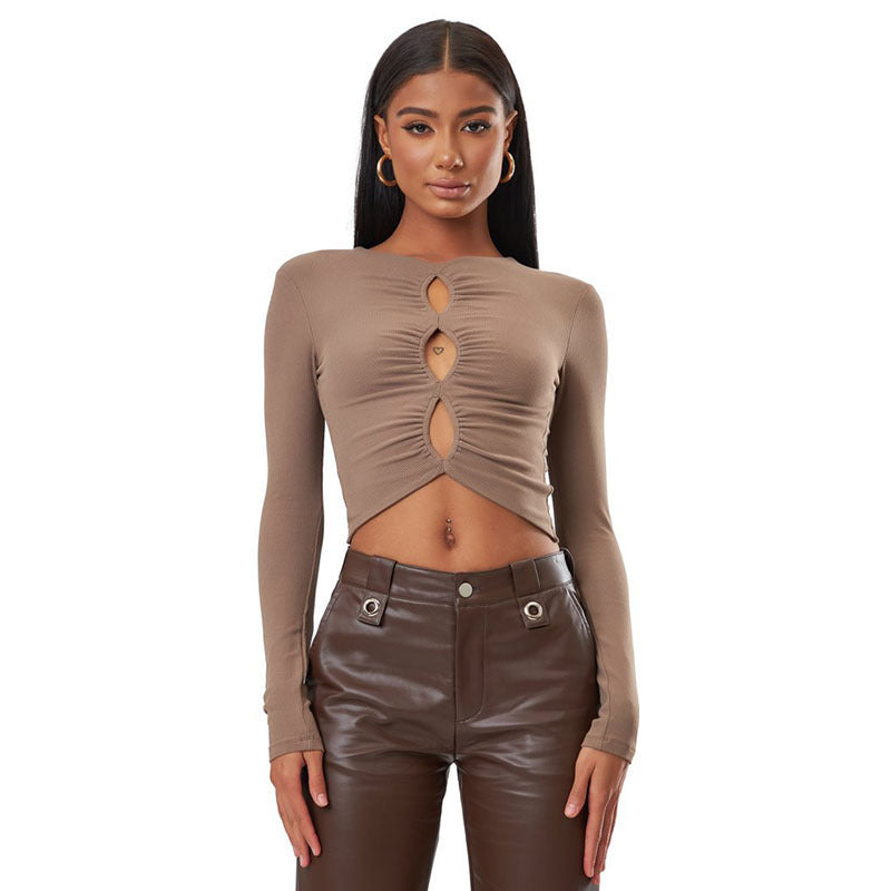Short Skinny Long Sleeve Versatile Stretch Fit Top