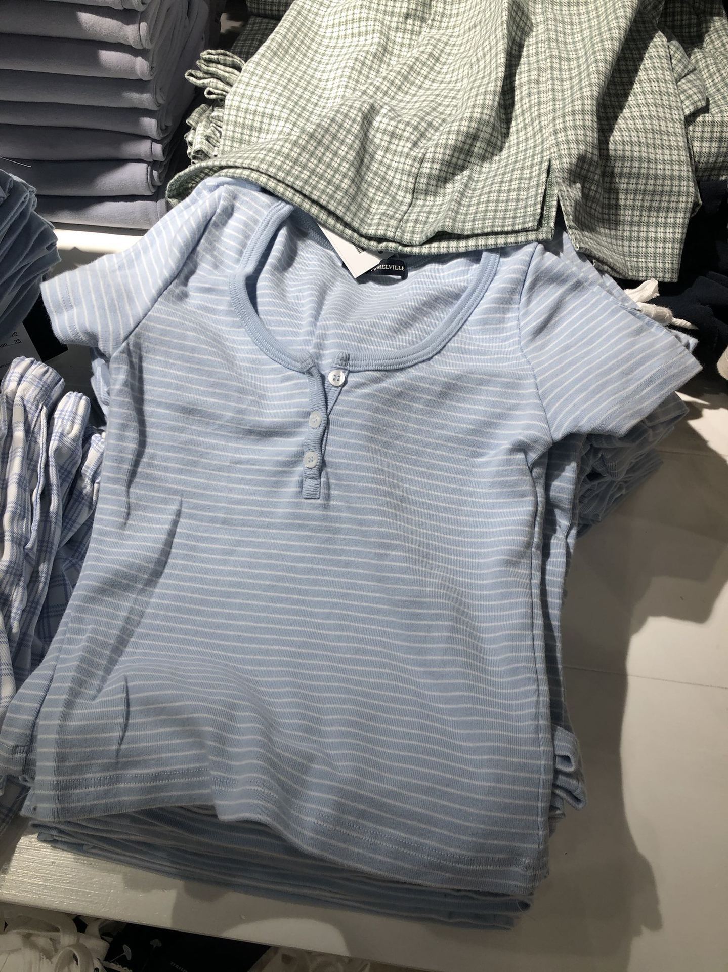 Triple Button Stripe Top Bm Slim Fit