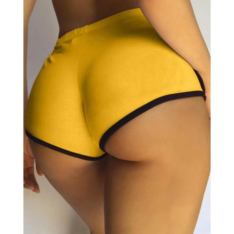 Pure Color Casual Mid-waist Shorts Elasticated Mini Hot Pants