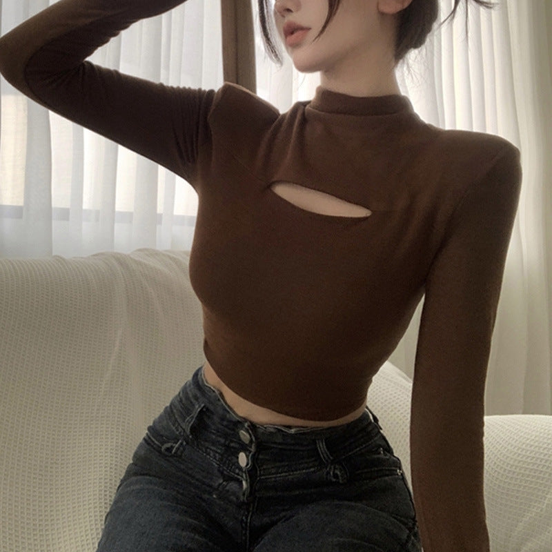 Half High Collar Women's New Slim And Thin Warm Bottoming Shirt Top