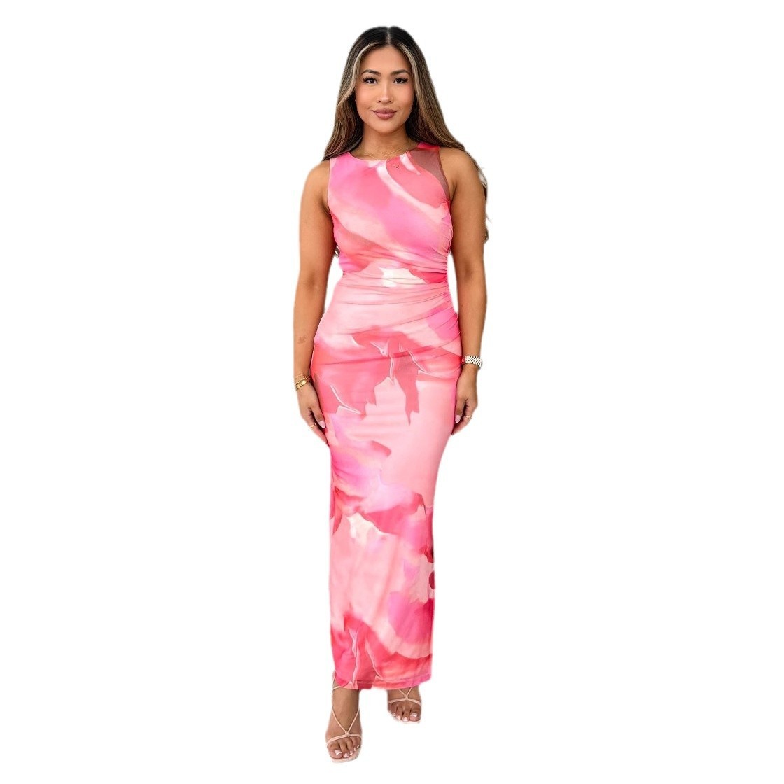 Women's Printed Slim Fit Waist-controlled Slimming Dress