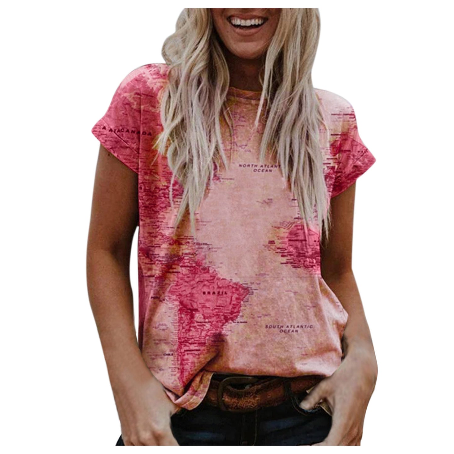 Street Hipster Pullover Print Loose Fit Short-sleeved Women's