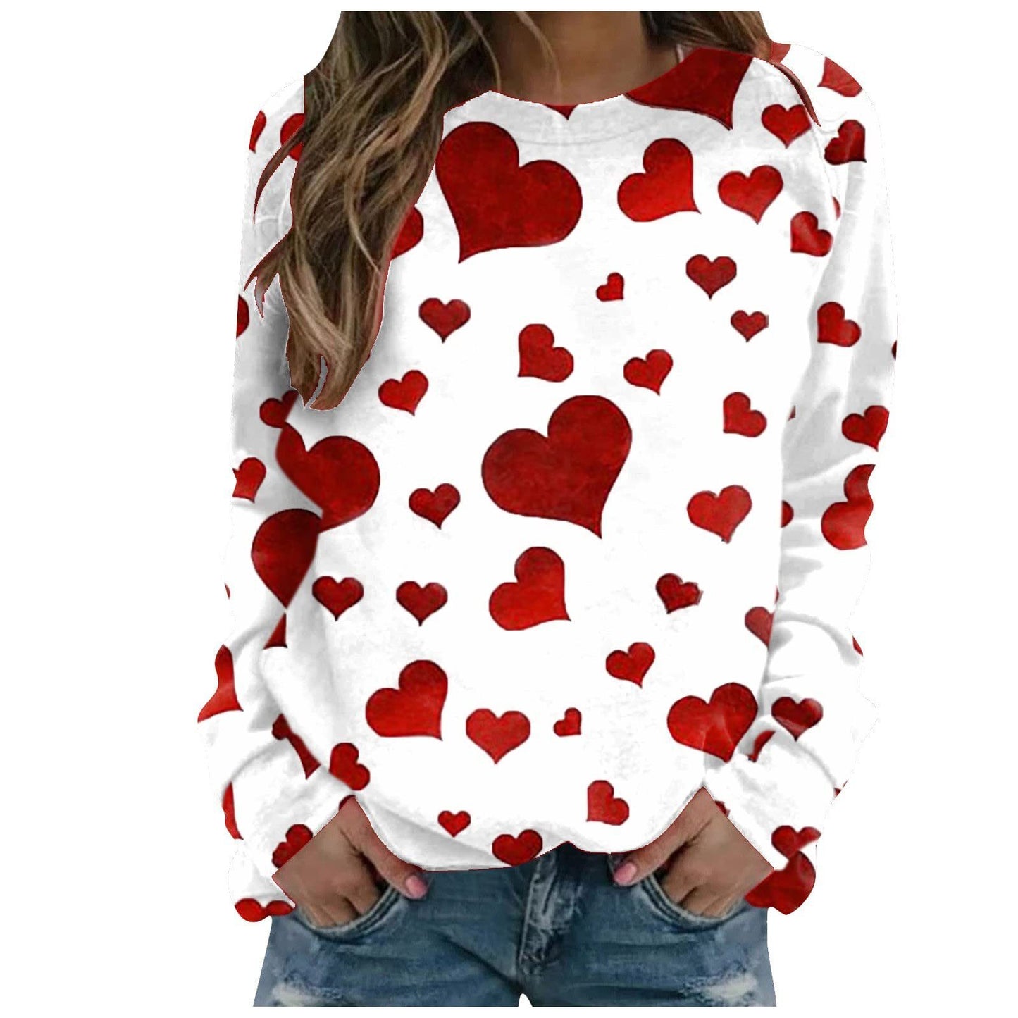 Pattern Printing Long Sleeve Loose Sweatshirt