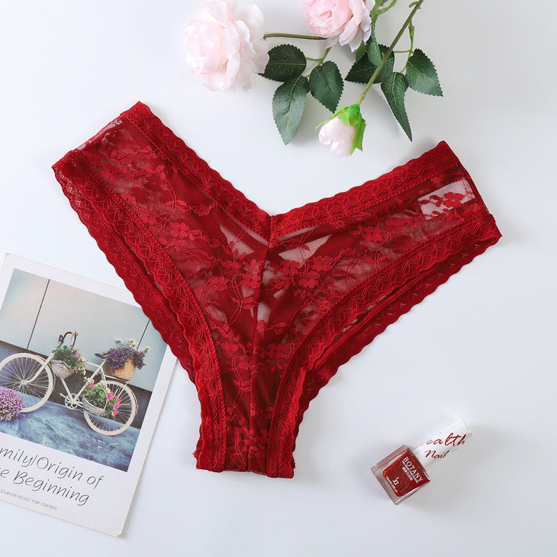 Lace Underwear Cotton Crotch Hollow Women's