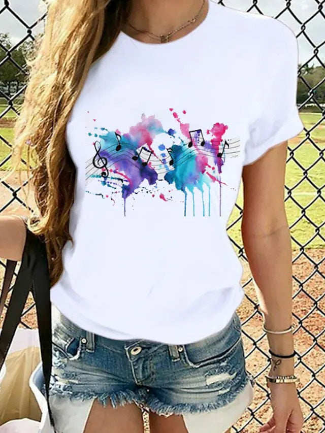European And American Digital 3D Printing Women's Street T-shirt
