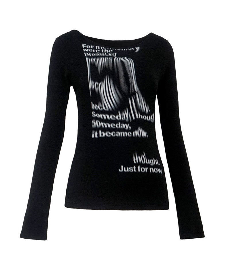 Slimming Spice Girl Long-sleeved Off-the-shoulder All-match Top