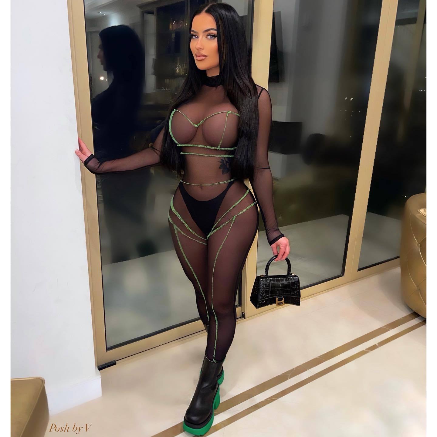 Nightclub See-through Mesh Jumpsuit